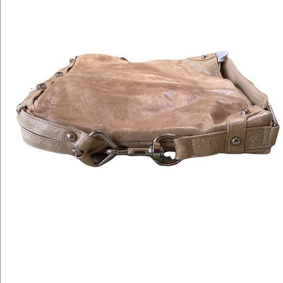 Rebecca Minkoff Nikki Camel Light Tan Silver Studded Handbag Hobo Purse - Picture 10 of 16